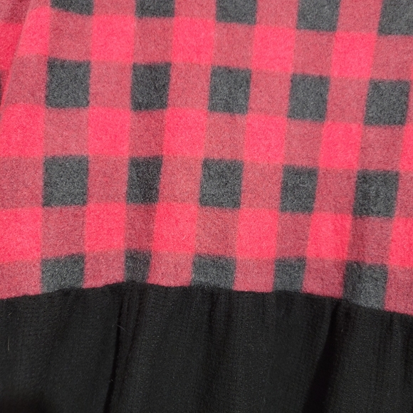 ces femme long sleeve buffalo check waffle thermal flowly bottom hem - Picture 11 of 14